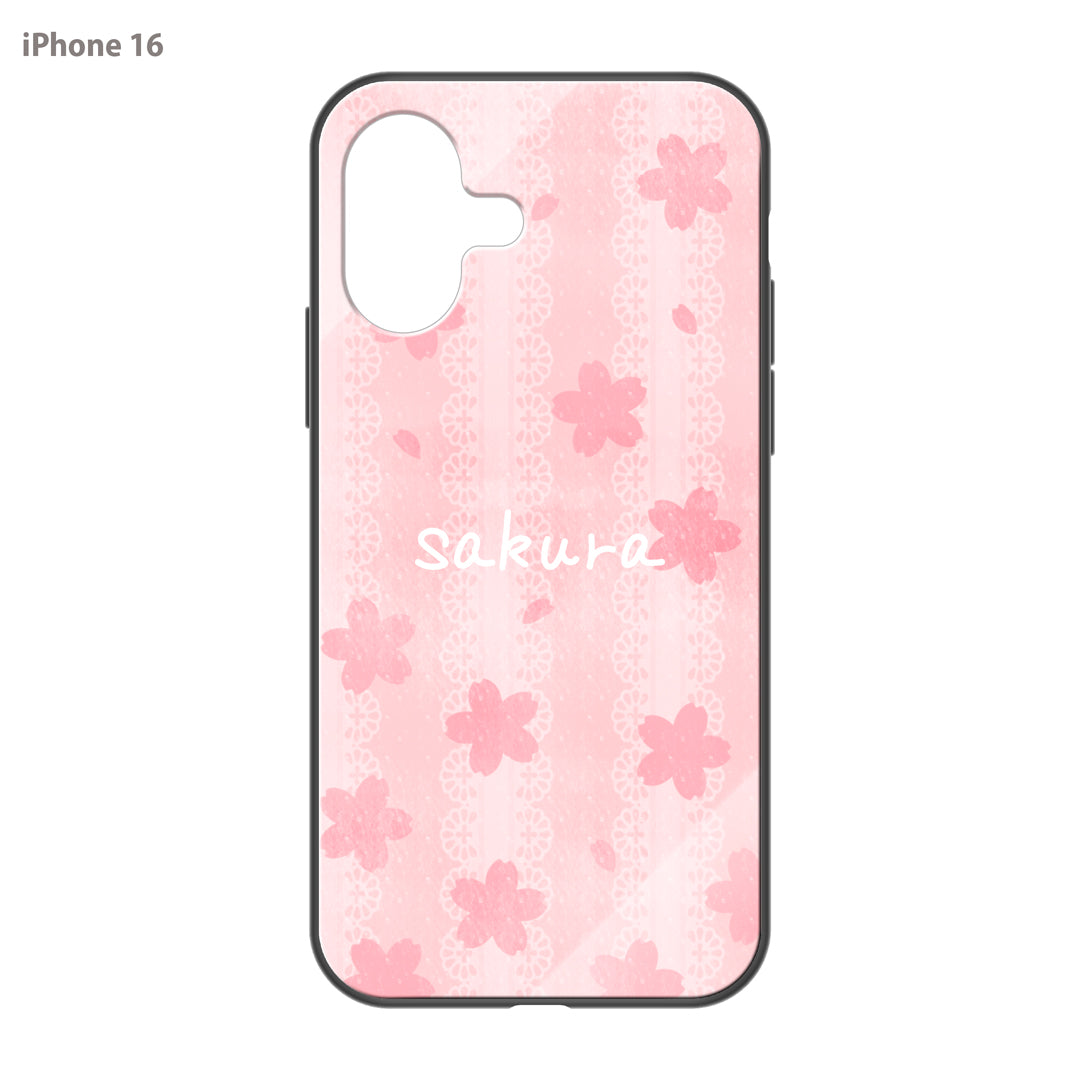 さくらまいこ ガラスiPhoneケース【水彩えほん「桜」】