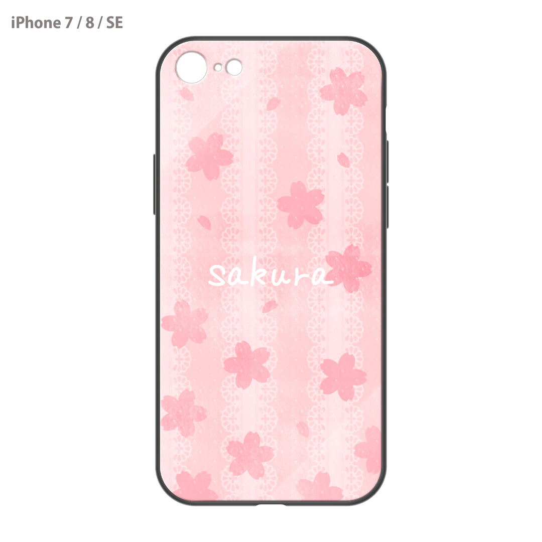 さくらまいこ ガラスiPhoneケース【水彩えほん「桜」】