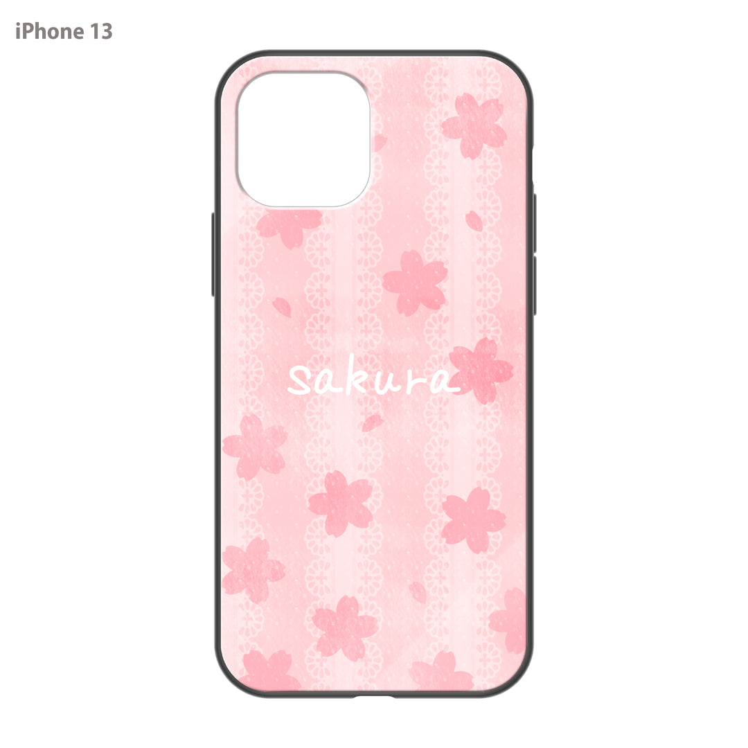 さくらまいこ ガラスiPhoneケース【水彩えほん「桜」】