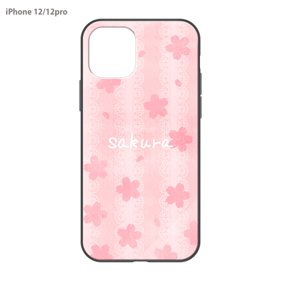 さくらまいこ ガラスiPhoneケース【水彩えほん「桜」】