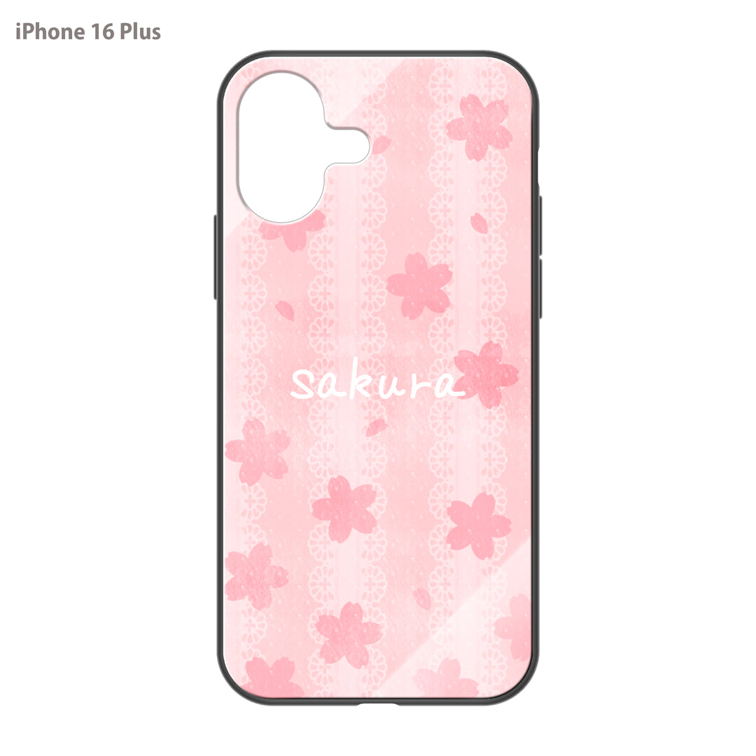 さくらまいこ ガラスiPhoneケース【水彩えほん「桜」】