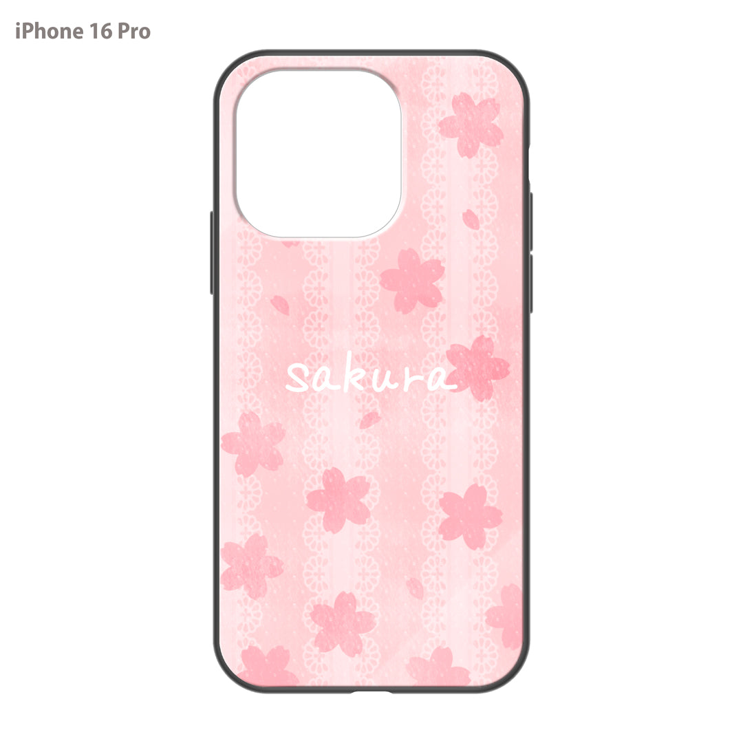 さくらまいこ ガラスiPhoneケース【水彩えほん「桜」】
