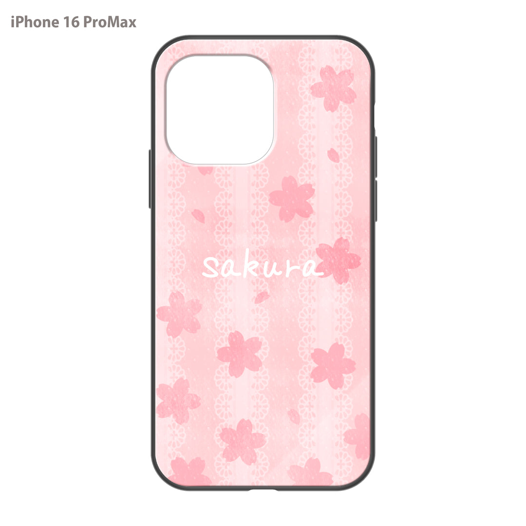さくらまいこ ガラスiPhoneケース【水彩えほん「桜」】