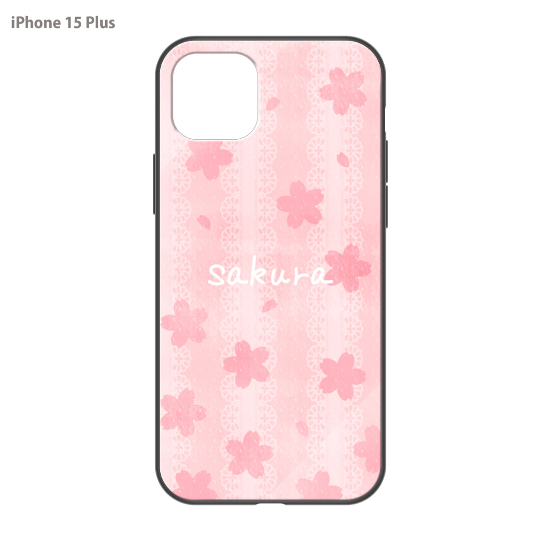 さくらまいこ ガラスiPhoneケース【水彩えほん「桜」】