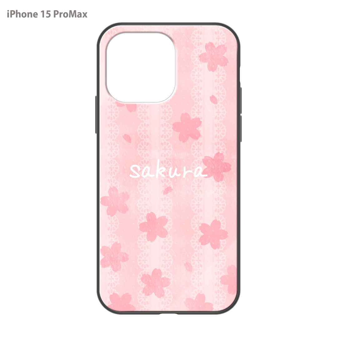 さくらまいこ ガラスiPhoneケース【水彩えほん「桜」】