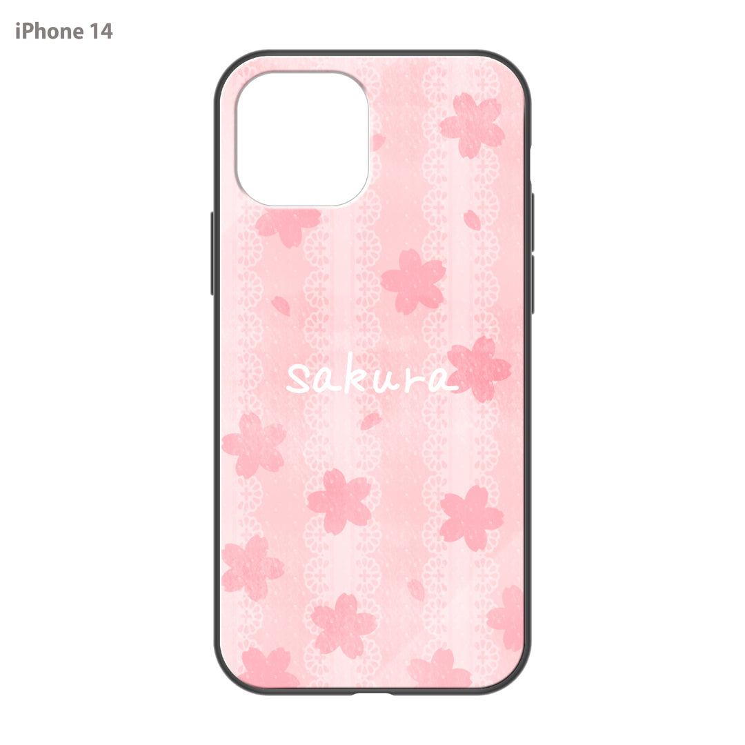 さくらまいこ ガラスiPhoneケース【水彩えほん「桜」】