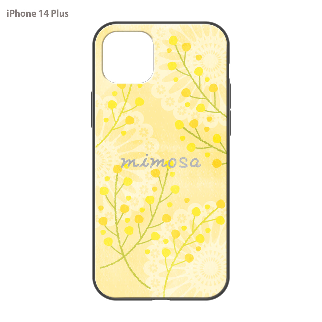 さくらまいこ ガラスiPhoneケース【水彩えほん「ミモザ」】
