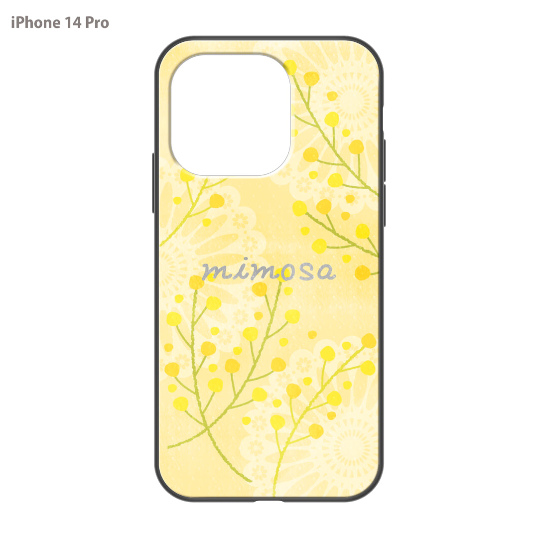 さくらまいこ ガラスiPhoneケース【水彩えほん「ミモザ」】