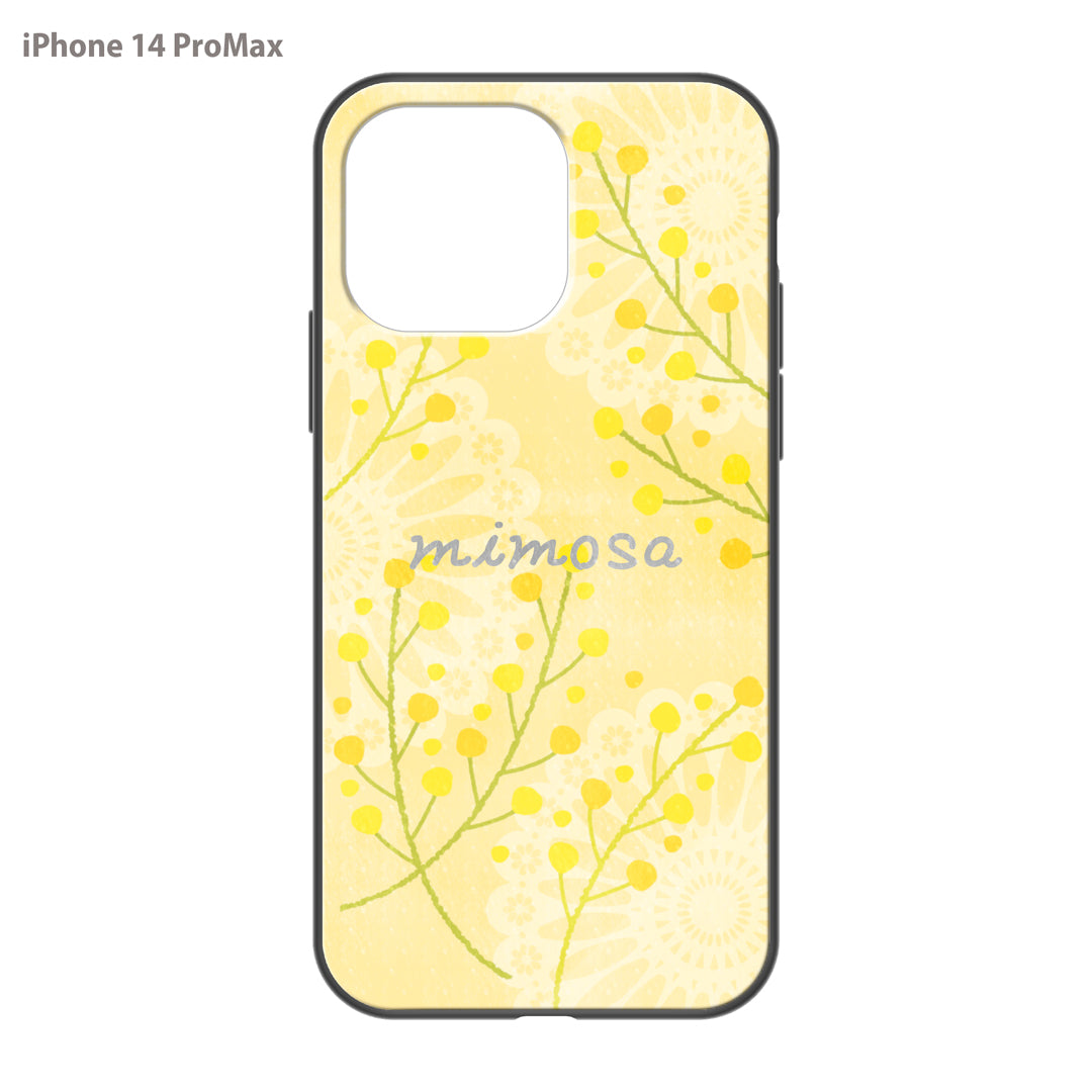 さくらまいこ ガラスiPhoneケース【水彩えほん「ミモザ」】