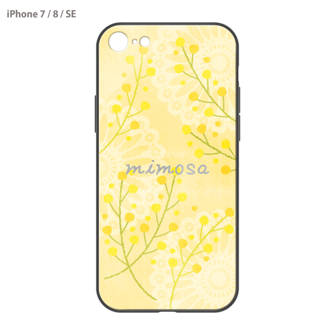 さくらまいこ ガラスiPhoneケース【水彩えほん「ミモザ」】