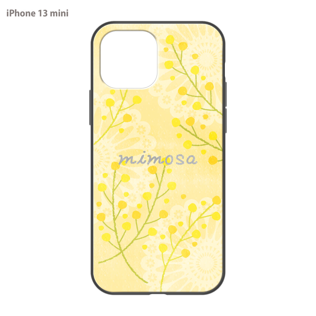 さくらまいこ ガラスiPhoneケース【水彩えほん「ミモザ」】