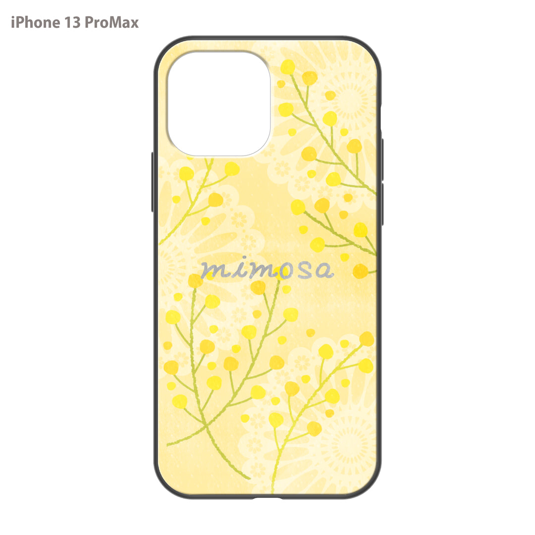 さくらまいこ ガラスiPhoneケース【水彩えほん「ミモザ」】