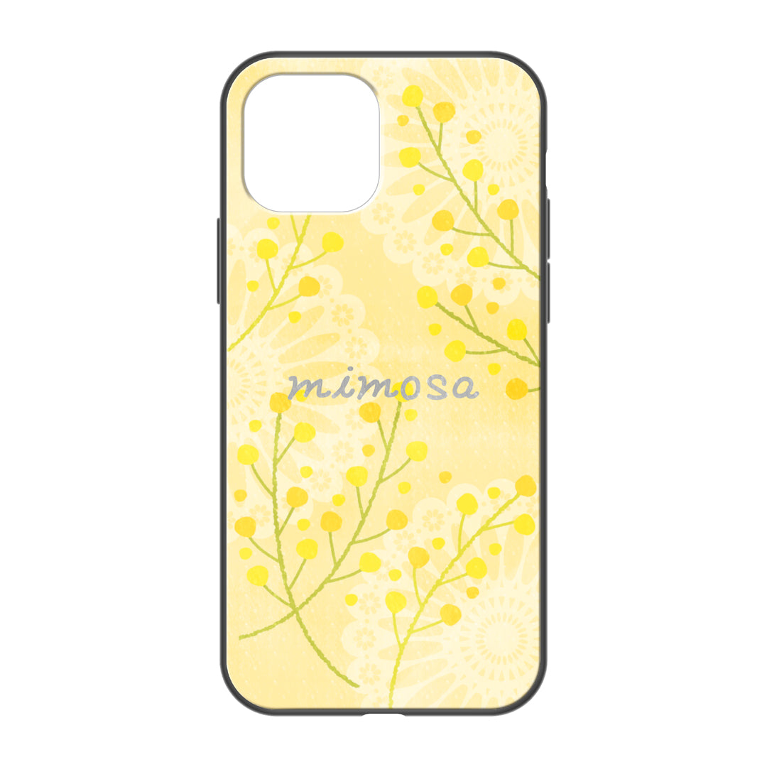 さくらまいこ ガラスiPhoneケース【水彩えほん「ミモザ」】