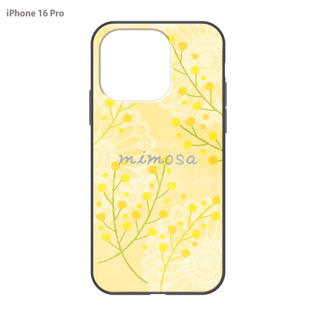 さくらまいこ ガラスiPhoneケース【水彩えほん「ミモザ」】