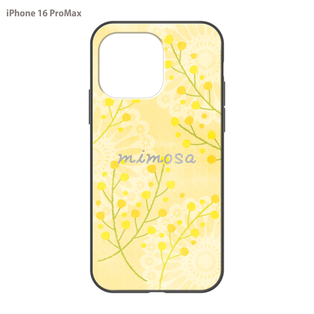 さくらまいこ ガラスiPhoneケース【水彩えほん「ミモザ」】