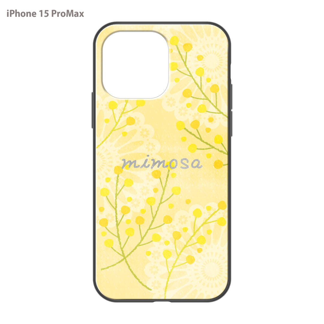 さくらまいこ ガラスiPhoneケース【水彩えほん「ミモザ」】