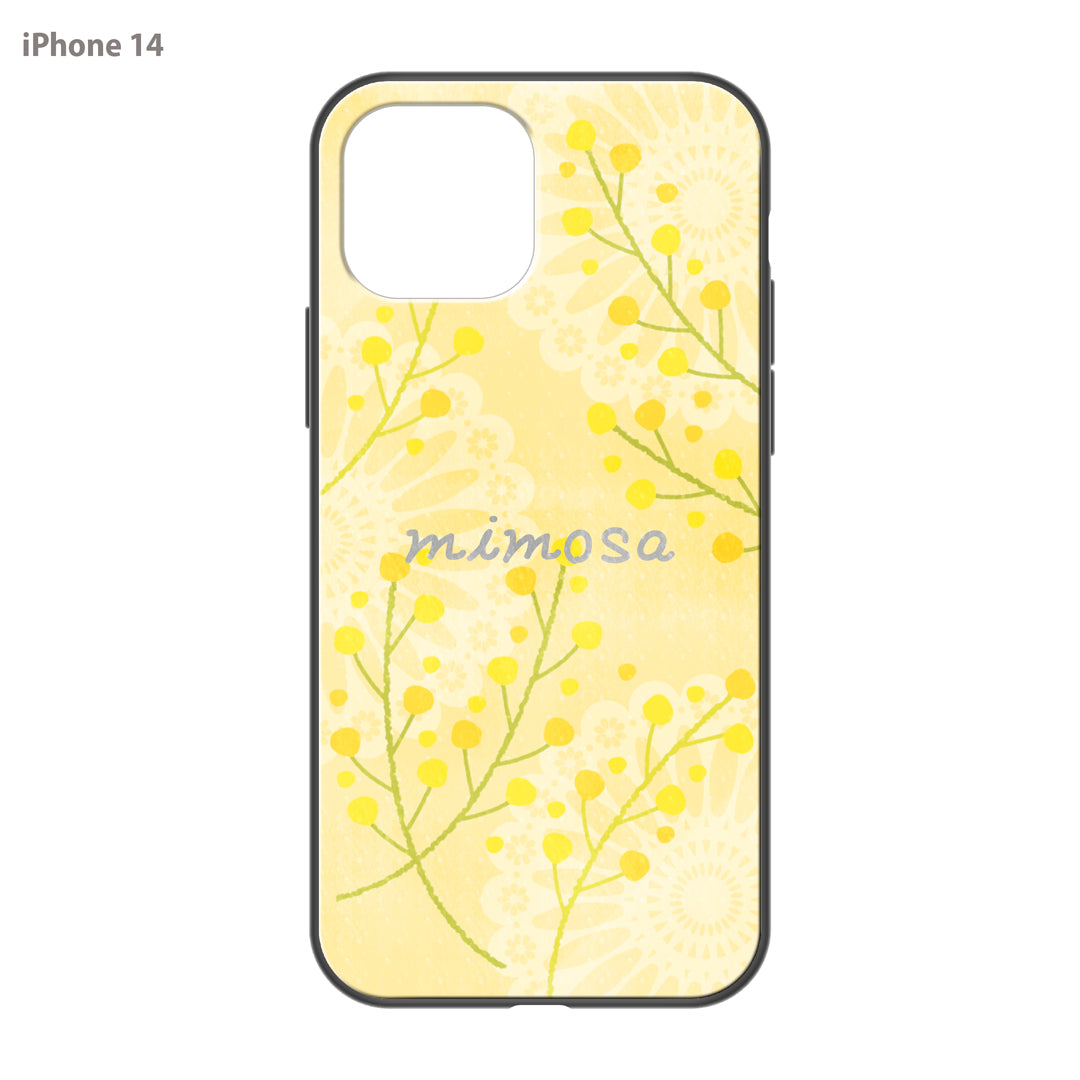 さくらまいこ ガラスiPhoneケース【水彩えほん「ミモザ」】