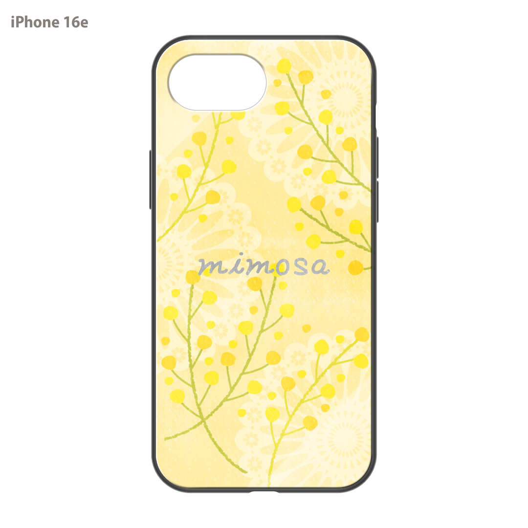 さくらまいこ ガラスiPhoneケース【水彩えほん「ミモザ」】