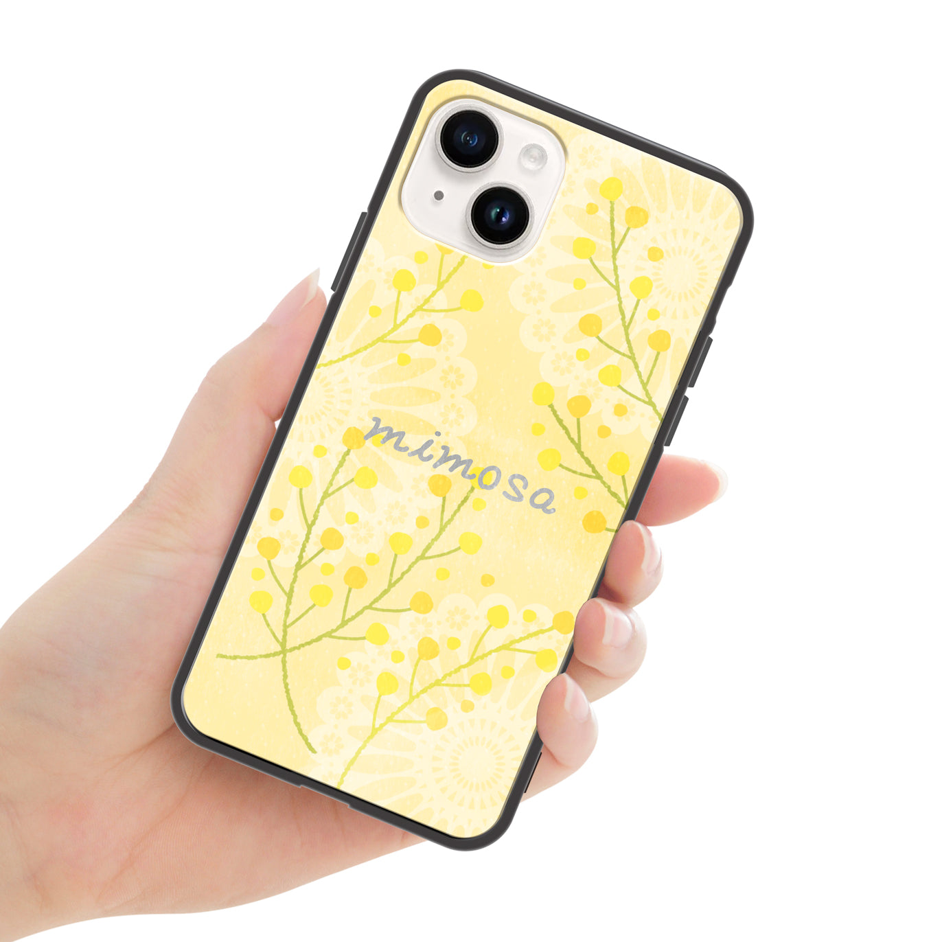 さくらまいこ ガラスiPhoneケース【水彩えほん「ミモザ」】