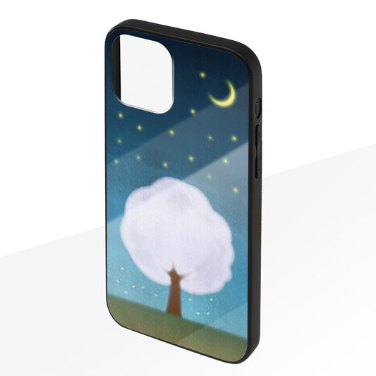 さくらまいこ ガラスiPhoneケース【水彩えほん「春の夜空」】