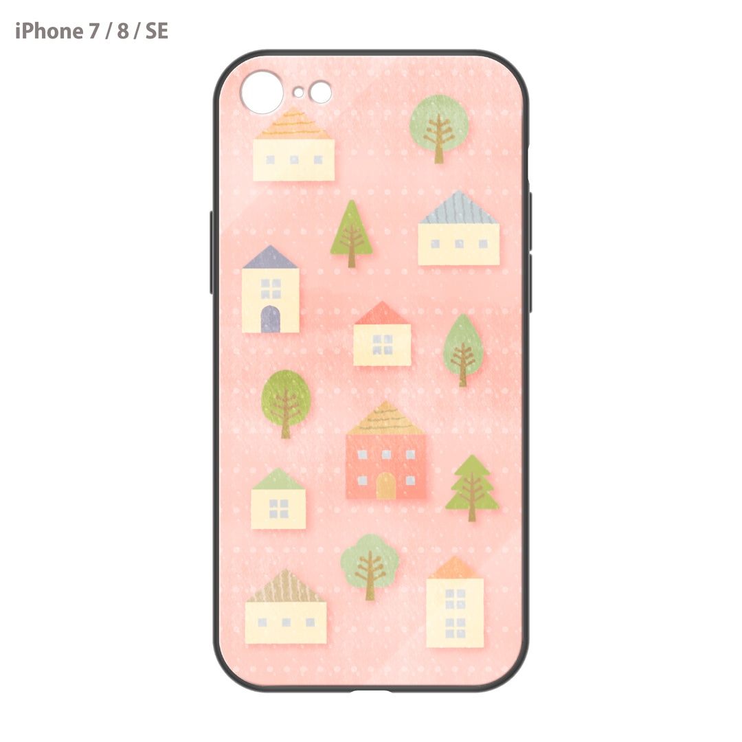 さくらまいこ ガラスiPhoneケース【水彩えほん「北欧・春」】