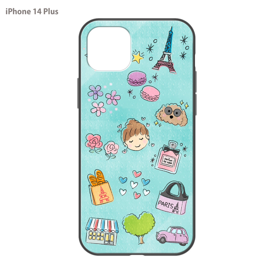 さくらまいこ ガラスiPhoneケース【水彩えほん「フランスの暮らし」】