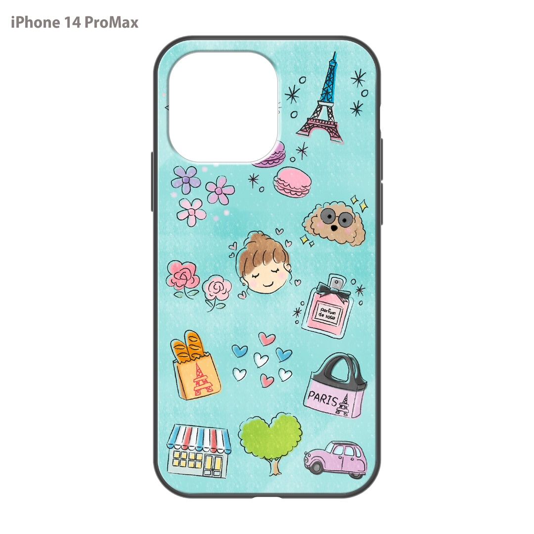 さくらまいこ ガラスiPhoneケース【水彩えほん「フランスの暮らし」】
