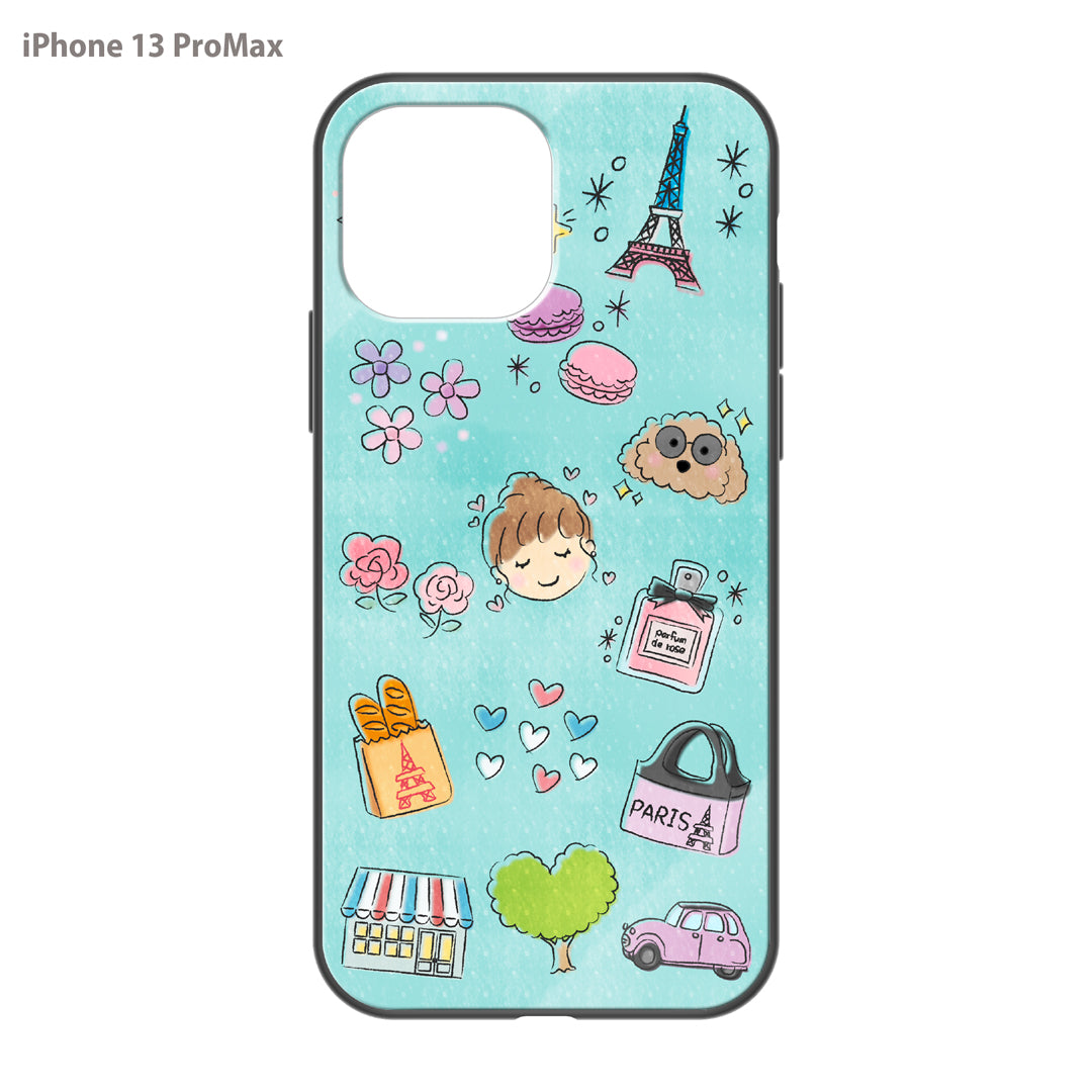 さくらまいこ ガラスiPhoneケース【水彩えほん「フランスの暮らし」】