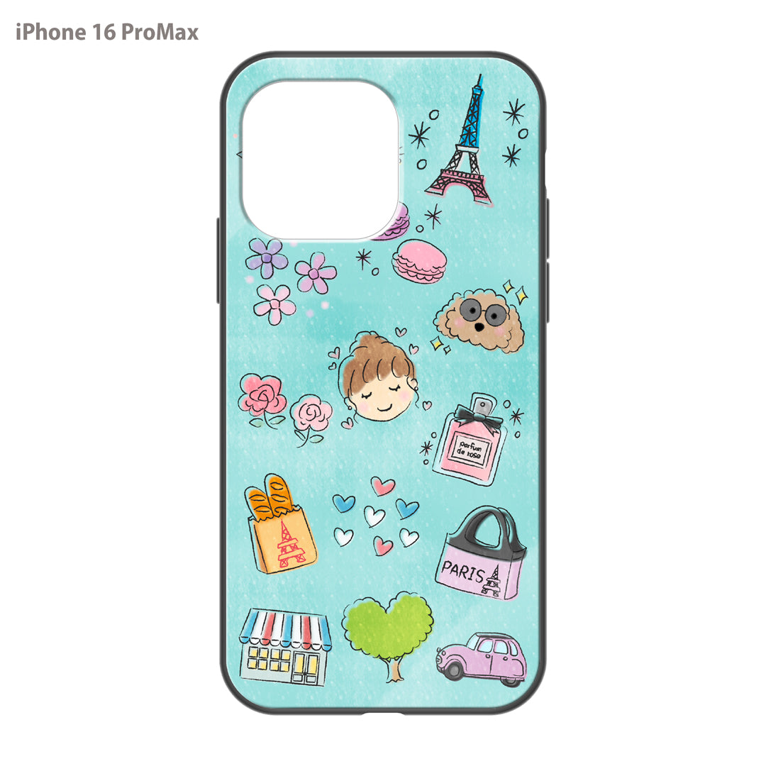 さくらまいこ ガラスiPhoneケース【水彩えほん「フランスの暮らし」】