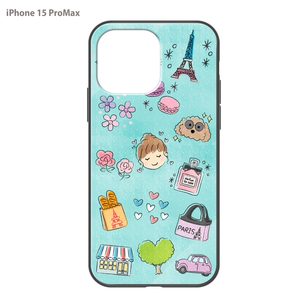 さくらまいこ ガラスiPhoneケース【水彩えほん「フランスの暮らし」】