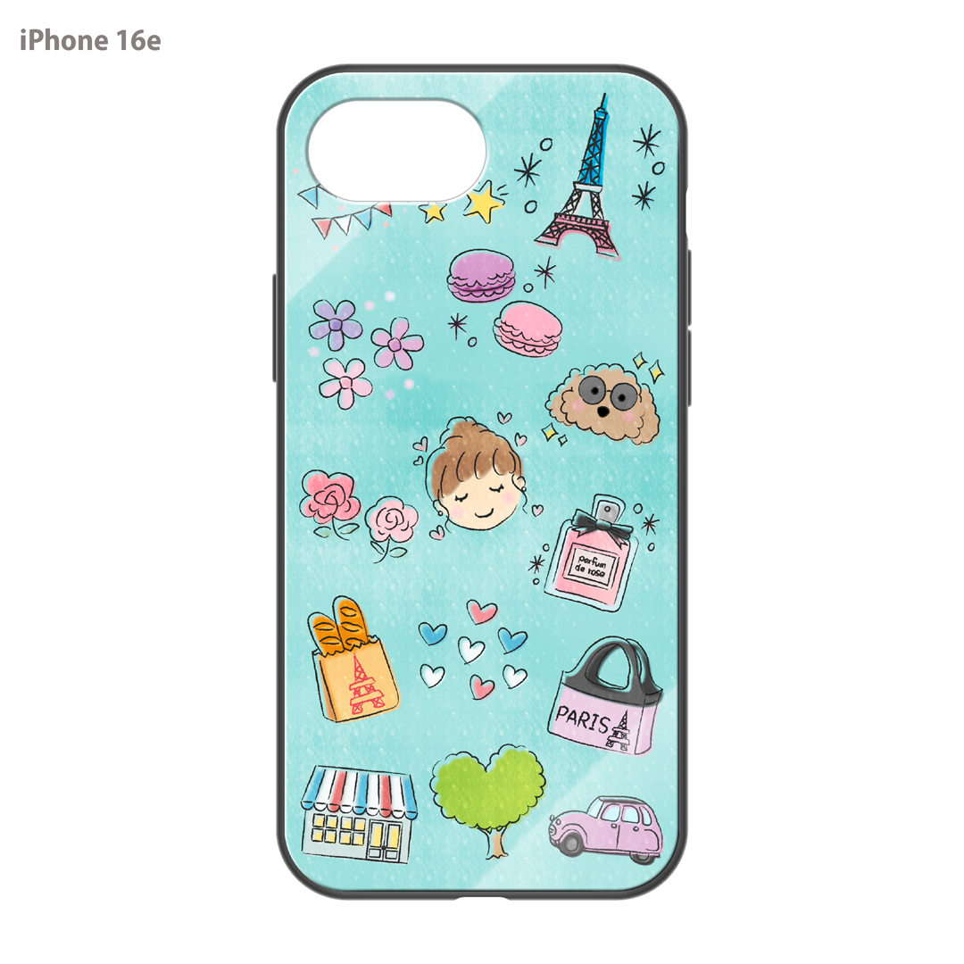 さくらまいこ ガラスiPhoneケース【水彩えほん「フランスの暮らし」】