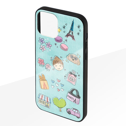 さくらまいこ ガラスiPhoneケース【水彩えほん「フランスの暮らし」】