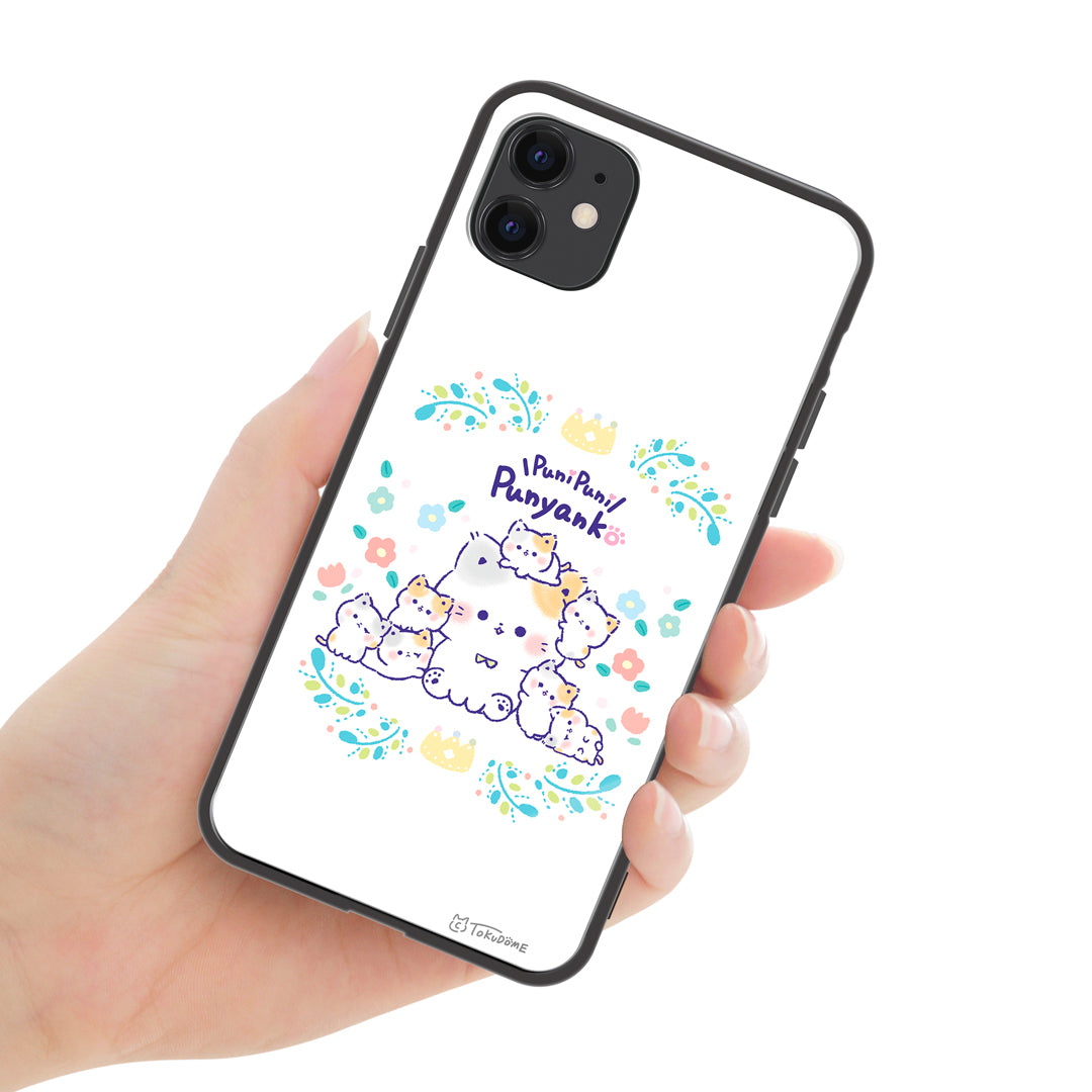 TOKUDOME ガラスiPhoneケース【ぷにゃんことおチビ達】
