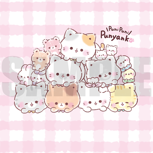 TOKUDOME ミニ絵皿【ぷにぷにぷにゃんこ|みんな大集合】