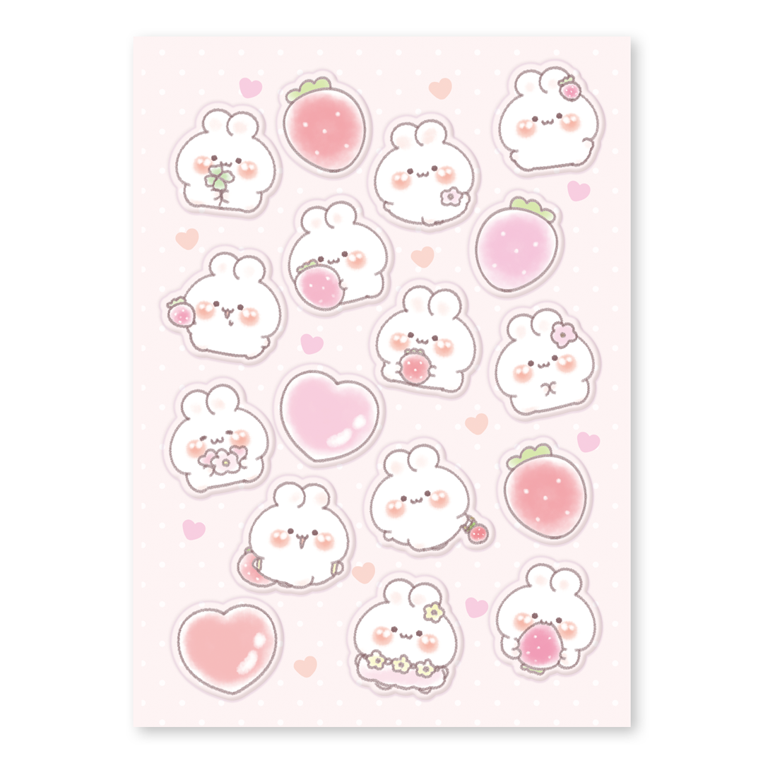 うさぎ ぷくぷくシール【うさぎのもちちゃん】 – キャラの場オンライン