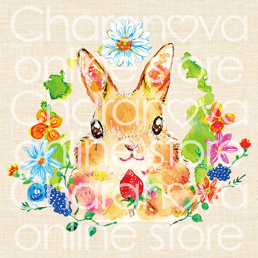 ようこ ミニトートバッグ【うさぎとお花】