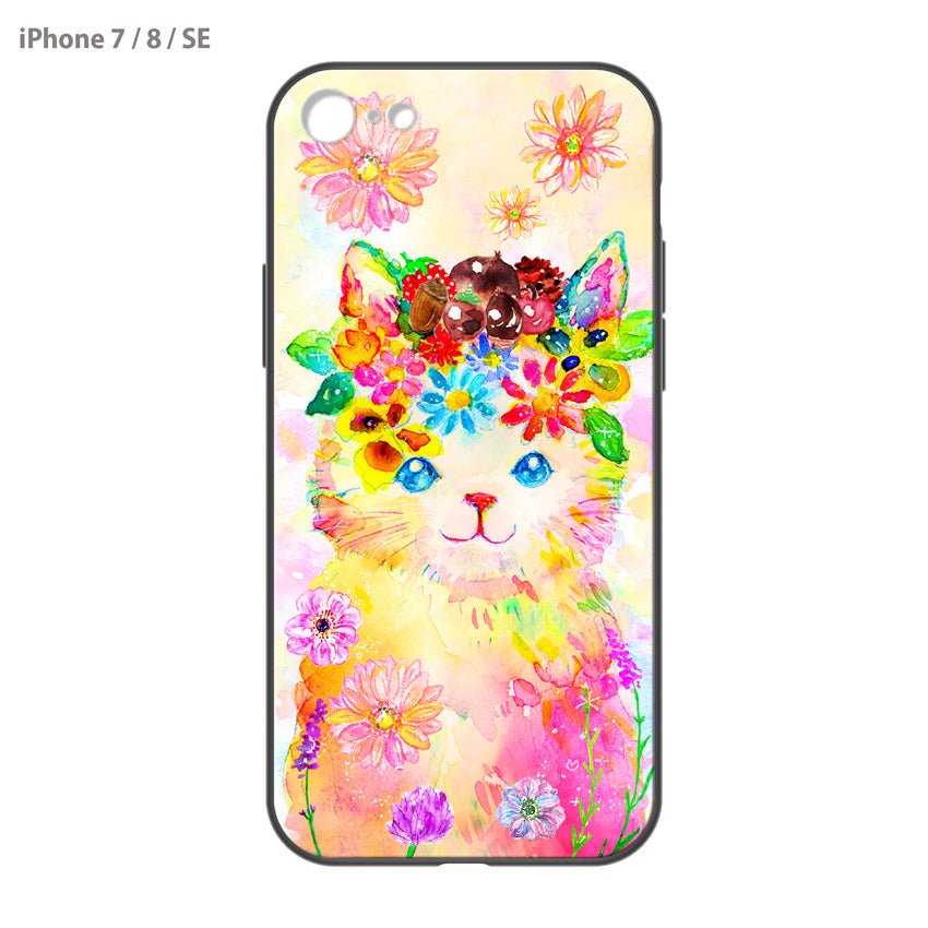 ようこ ガラスiPhoneケース【花冠ねこ】