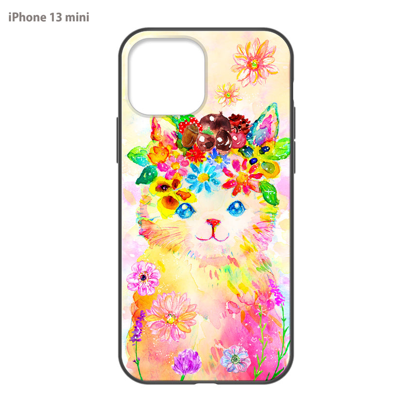 ようこ ガラスiPhoneケース【花冠ねこ】