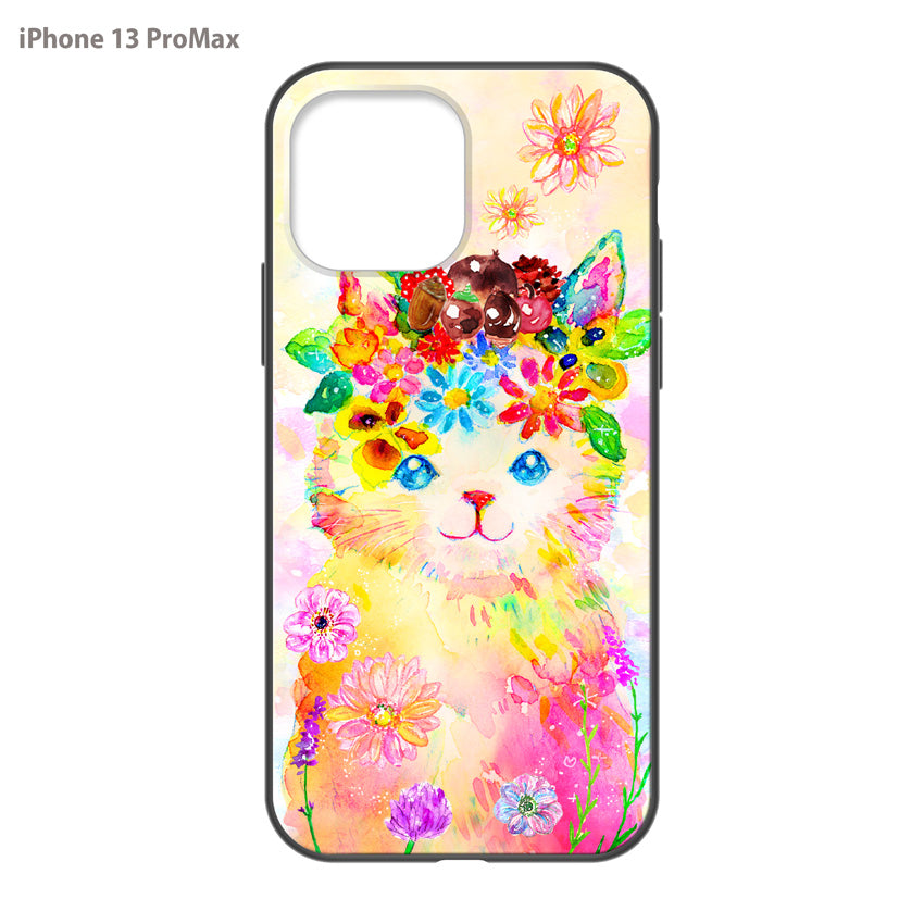 ようこ ガラスiPhoneケース【花冠ねこ】