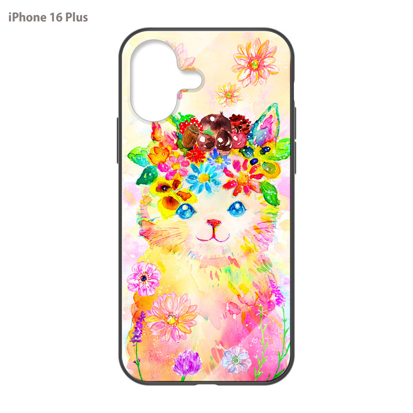 ようこ ガラスiPhoneケース【花冠ねこ】