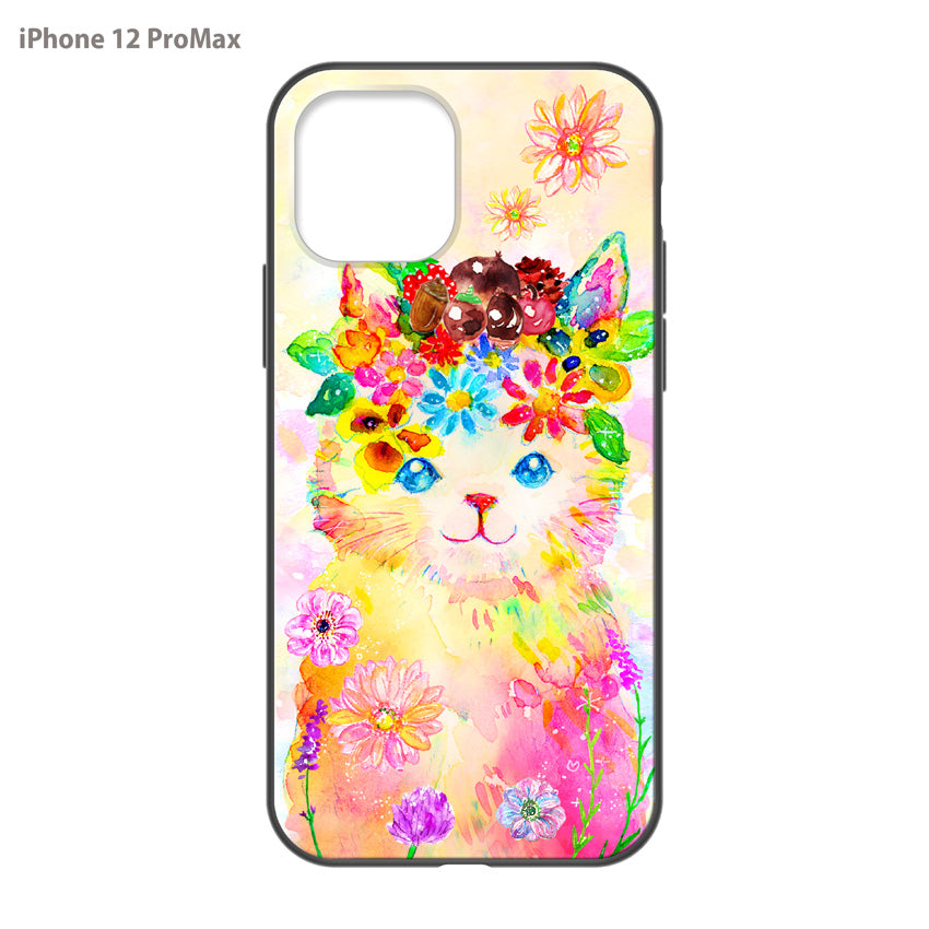 ようこ ガラスiPhoneケース【花冠ねこ】