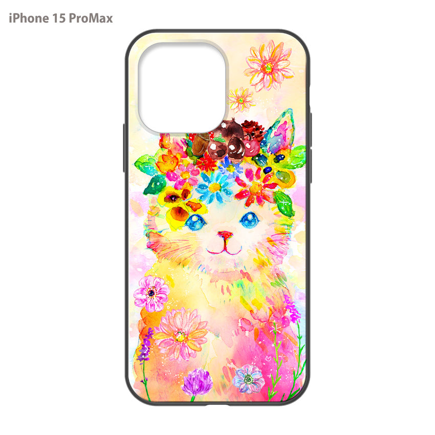 ようこ ガラスiPhoneケース【花冠ねこ】