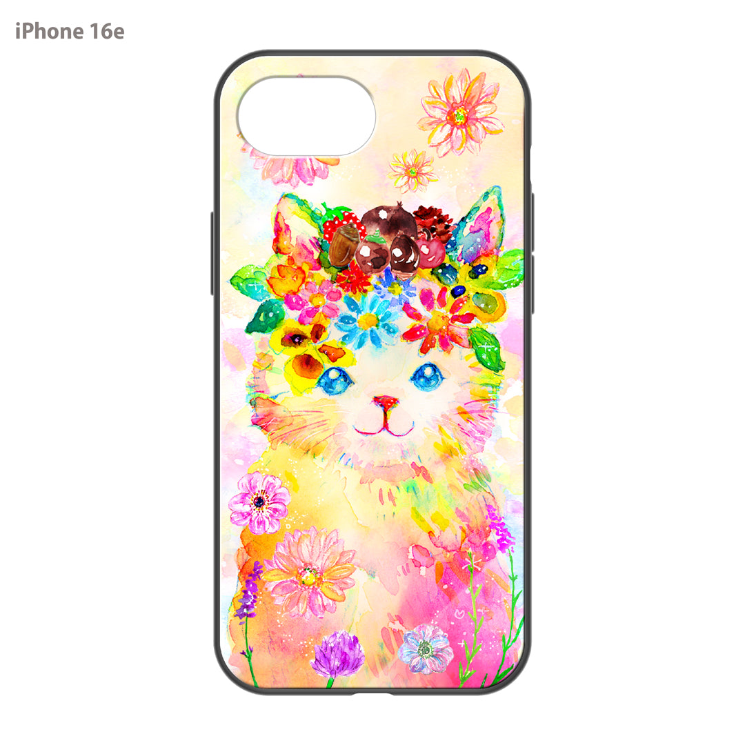ようこ ガラスiPhoneケース【花冠ねこ】