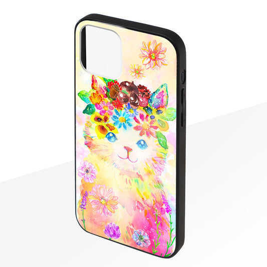 ようこ ガラスiPhoneケース【花冠ねこ】