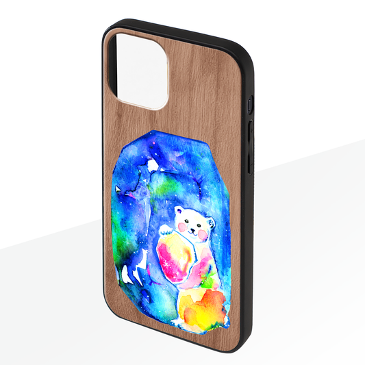ようこ ウッドiPhoneケース(UVプリント)【鉱石しろくま】