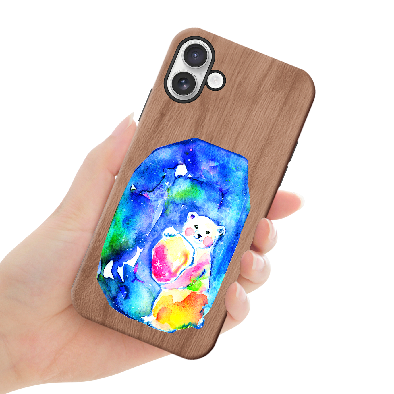ようこ ウッドiPhoneケース(UVプリント)【鉱石しろくま】