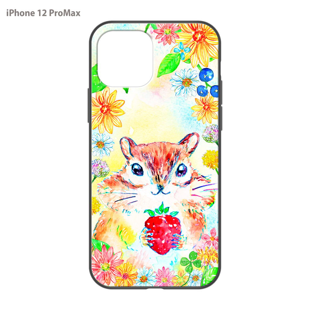 ようこ ガラスiPhoneケース【りすといちご】