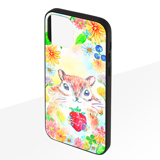 ようこ ガラスiPhoneケース【りすといちご】