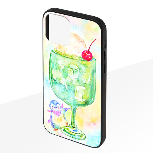 ようこ ガラスiPhoneケース【ぺんぎんクリームソーダ】