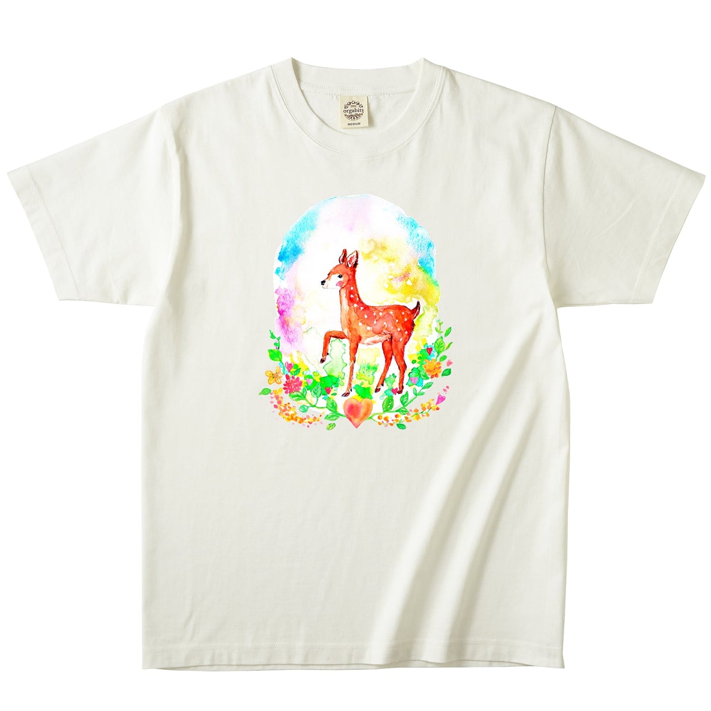 ようこ オーガニックコットン半袖Tシャツ【こじか】